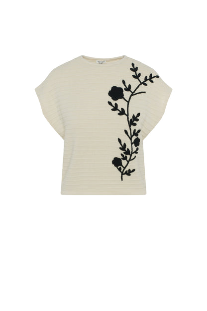 Floral Applique Sweater Vest