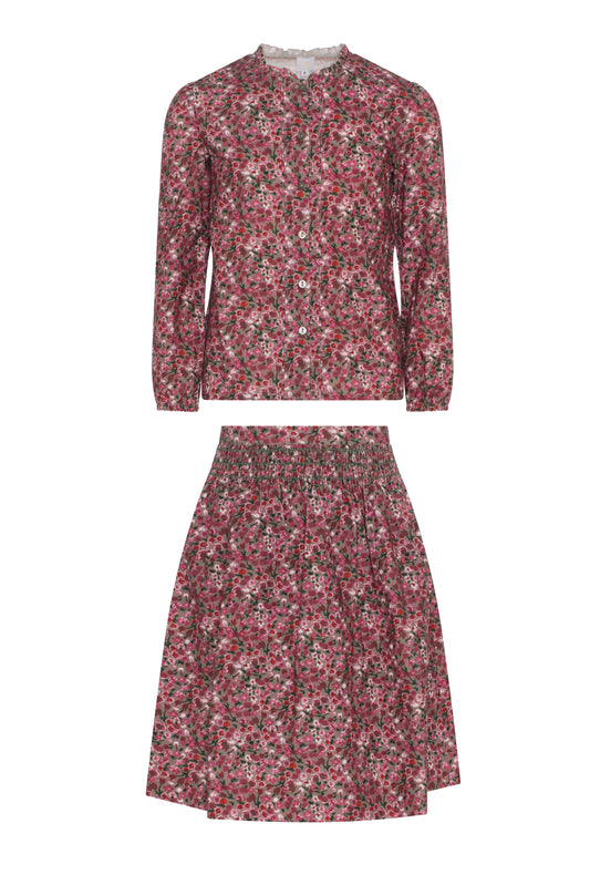 Flower Print Lace Skirt Set