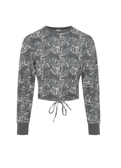 Dolman Crop Velour Top