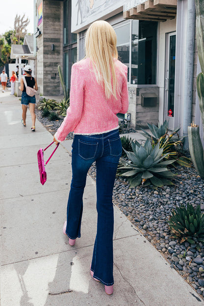 High Rise Flare with Contrasting Stitch