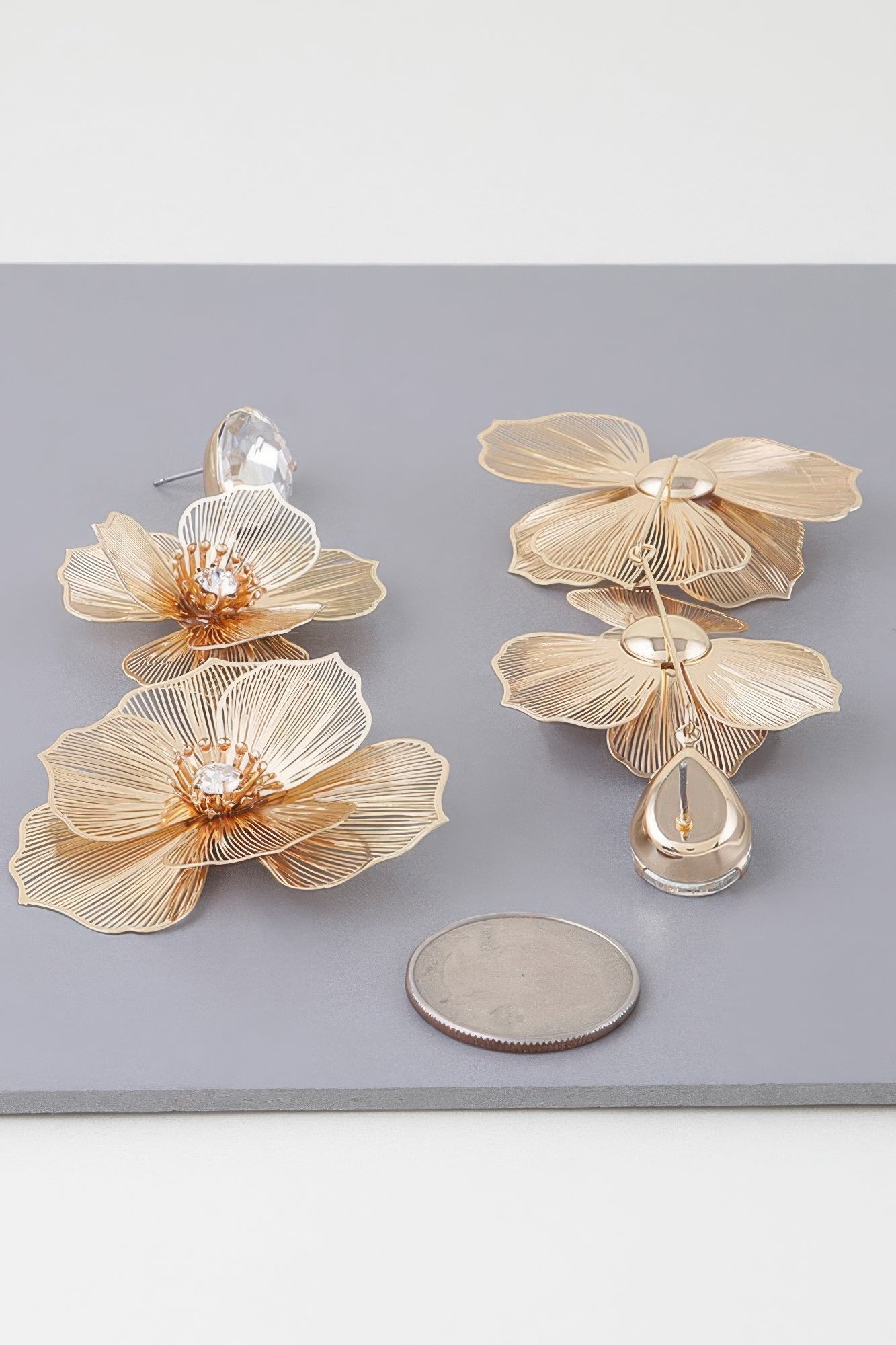 Jewel Flower Teardrop Earrings