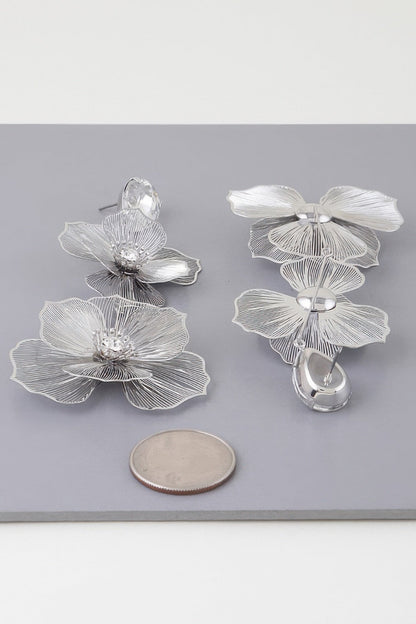 Jewel Flower Teardrop Earrings