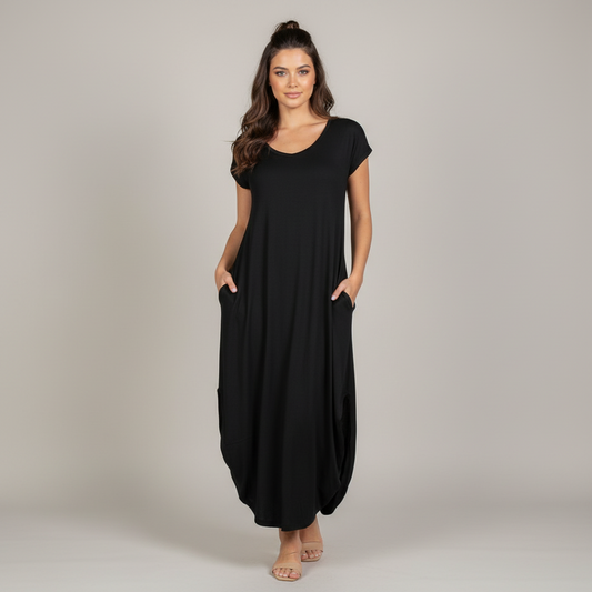 Batwing Pocket Maxi Dress