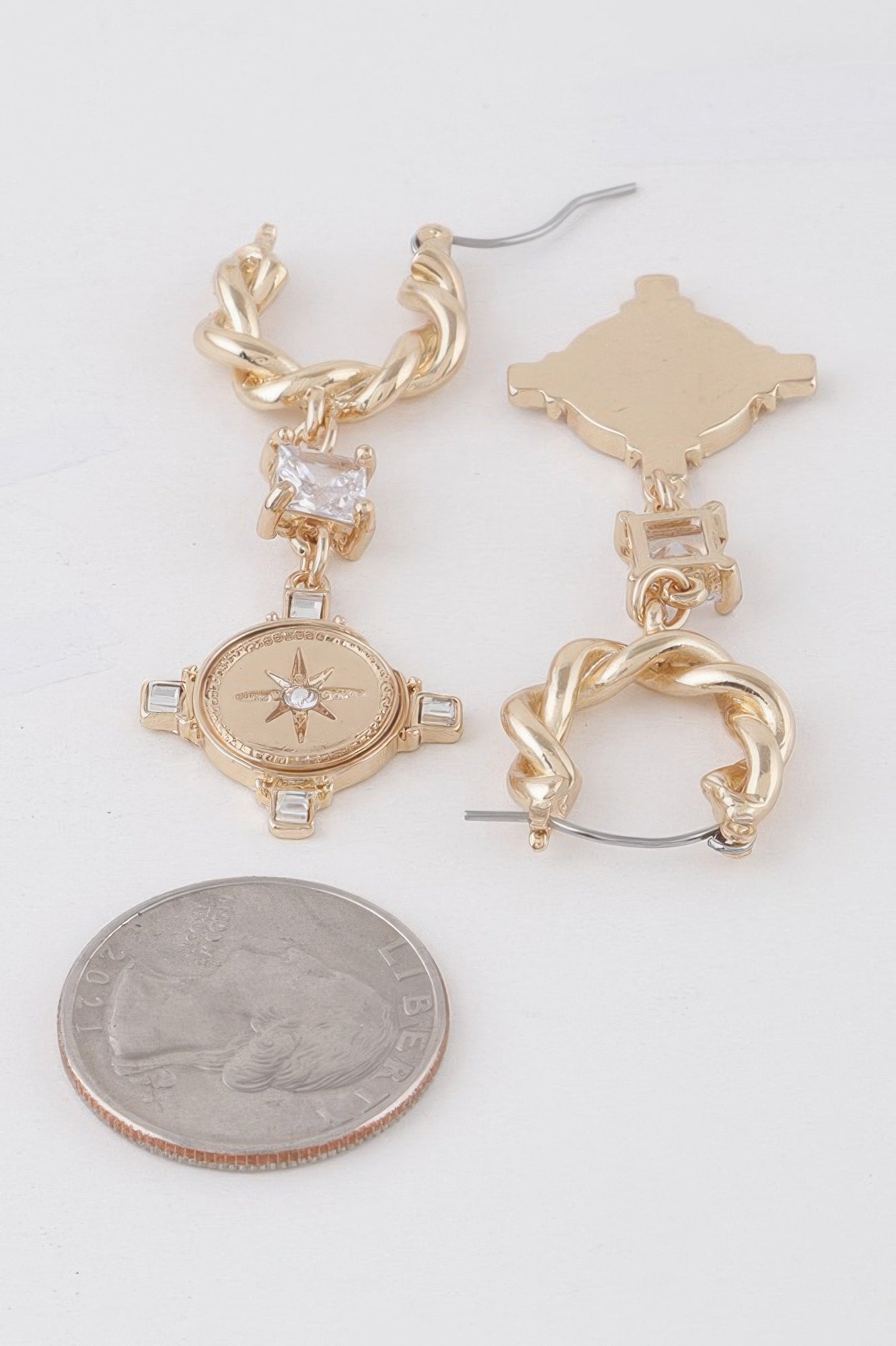 Twisted Shining Star Drop Earrings