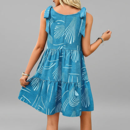 Abstract Pocket A-Line Dress