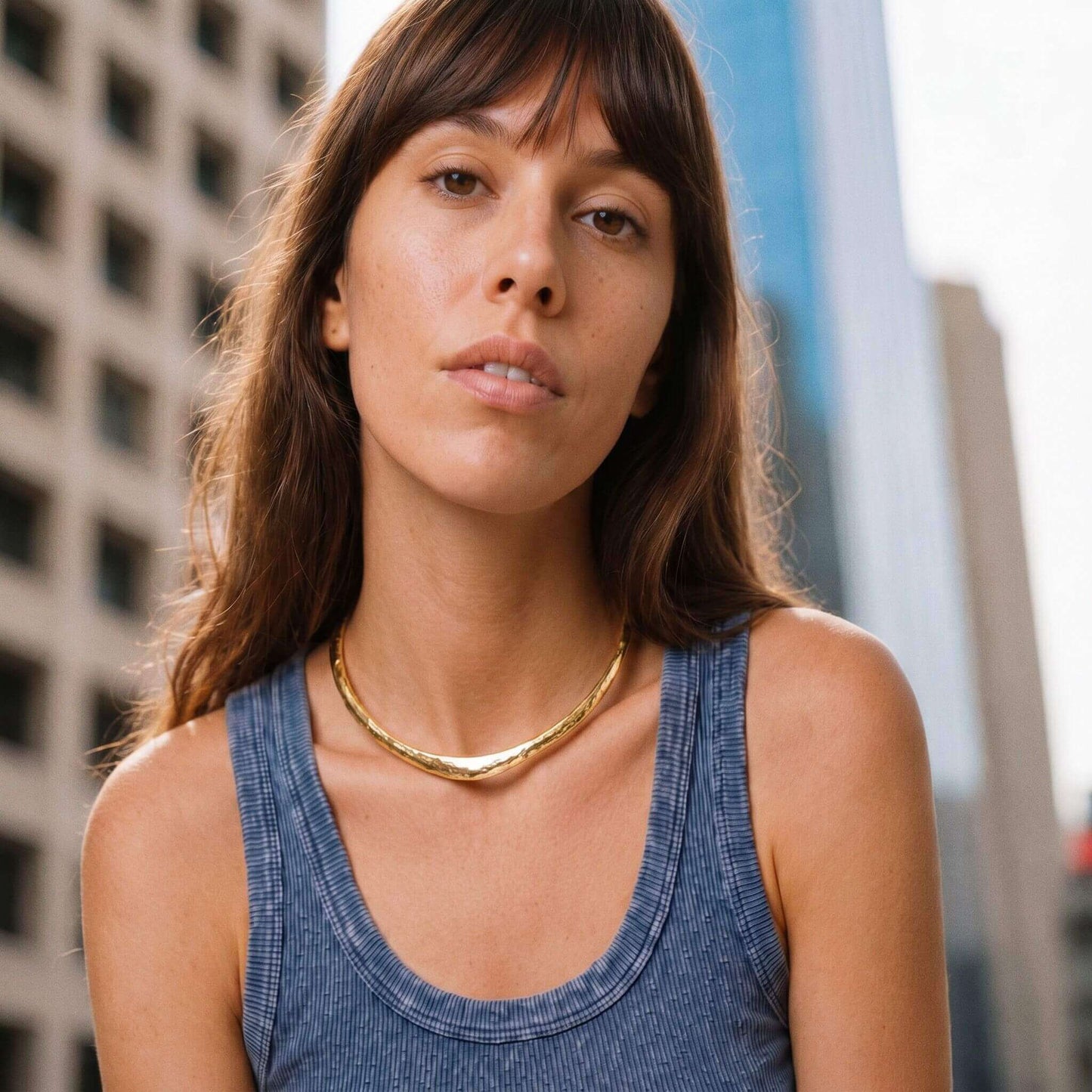 Wide Neck Cuff Brass Choker Necklac | Msala