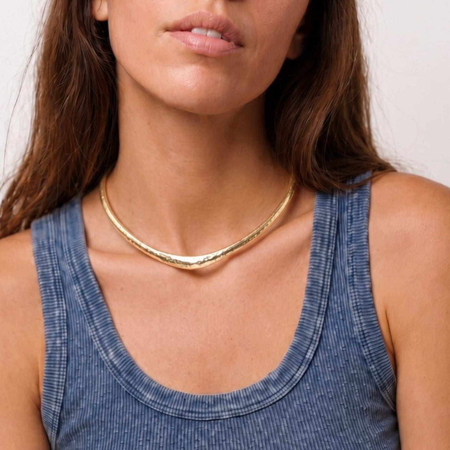 Wide Neck Cuff Brass Choker Necklac | Msala