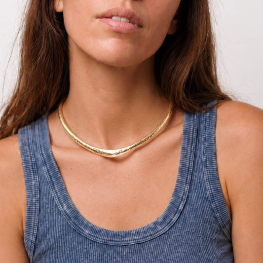 Wide Neck Cuff Brass Choker Necklac | Msala