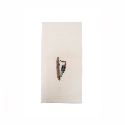 Bird Embroidered Cotton Tea Towels - Handmade Kitchen Gift