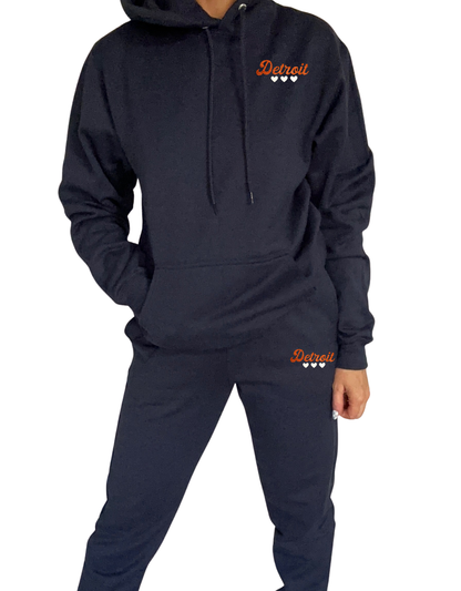 Navy Blue Detroit Minimalist Sparkle Sweatsuit