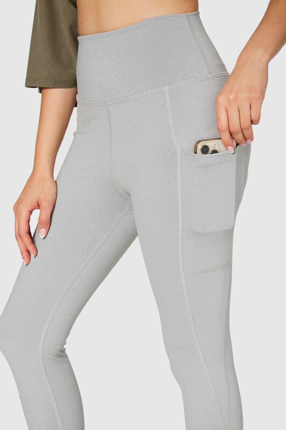 Stretch Heather Pocket Legging Made in USA