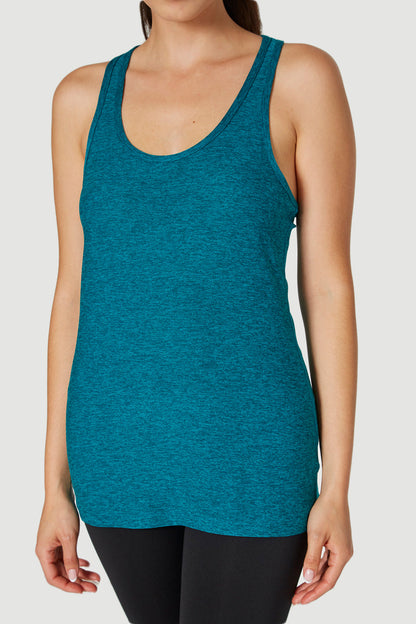 Light Heather Racer Tank Made in USA