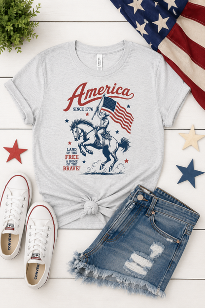 America 1776 Bella Canvas Graphic Tee Top