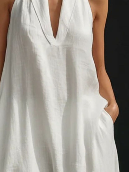 Halter Neck Maxi Dress with Pockets