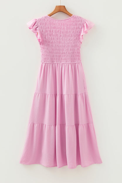 Treasure Flare Tiered Midi Dress