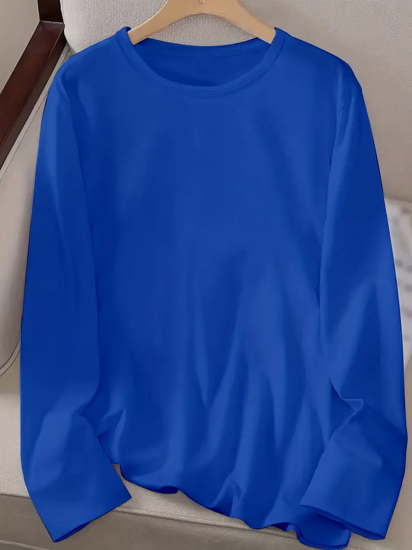 Women's Breathable Soft Stretch Round Neck Long Sleeve T-Shirt -