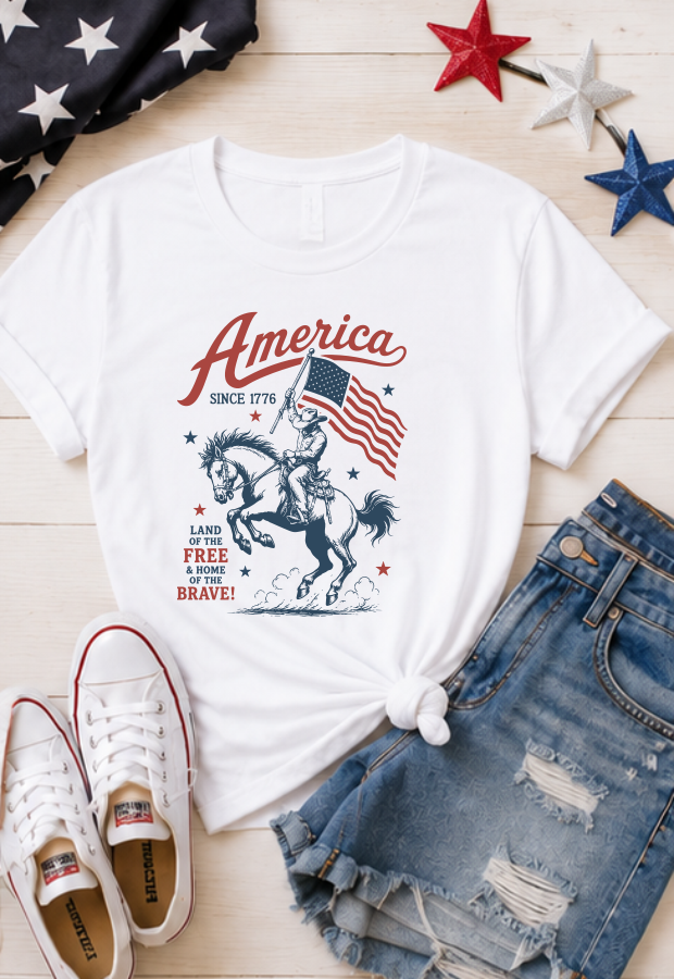 America 1776 Bella Canvas Graphic Tee Top