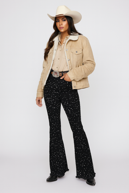 Vegas Glam Bell Bottom Jean in Black