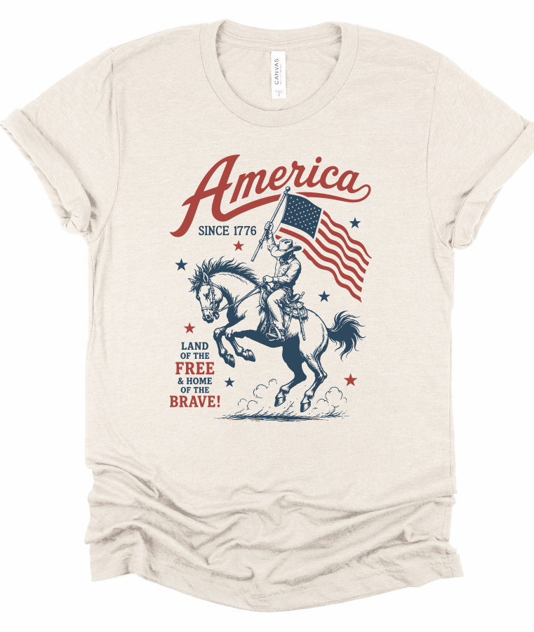 America 1776 Bella Canvas Graphic Tee Top