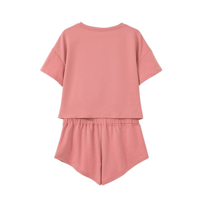 Cropped Tee And Ruffle High Waist Skort Set