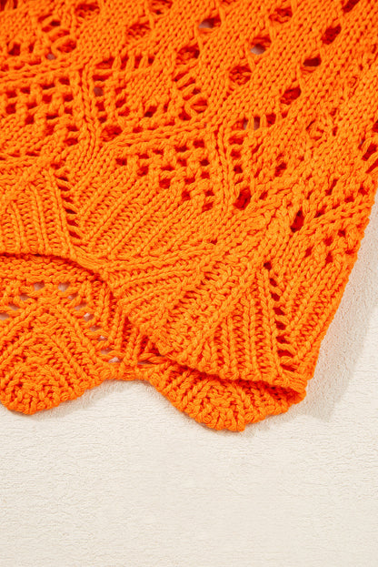 Emerson Crochet Scallop Edge Sweater