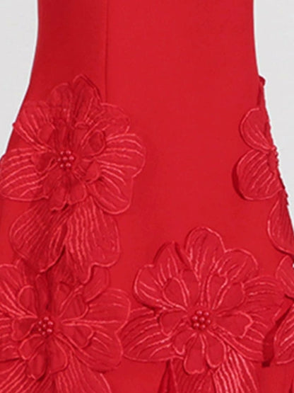 Flower Round Neck Sleeveless Dress