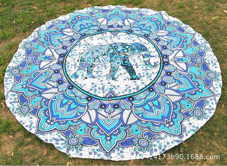 Elephant Totem Round Beach Towel