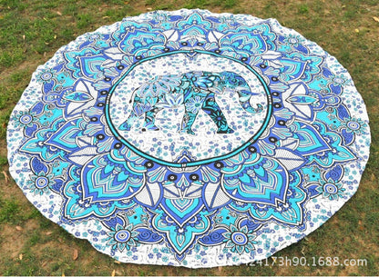 Elephant Totem Round Beach Towel