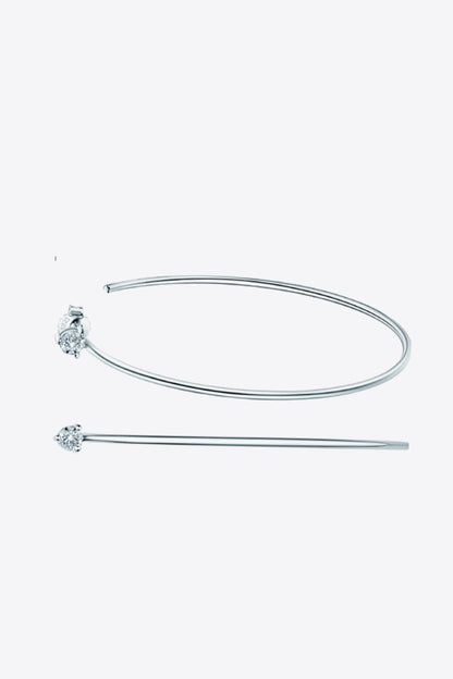 Adored 925 Sterling Silver Moissanite Hoop Earrings