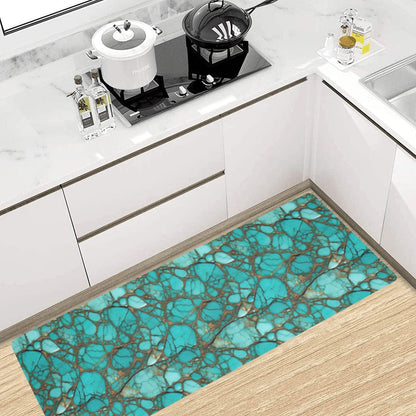 Turquoise Long Kitchen Mat 48"x17" Made in America