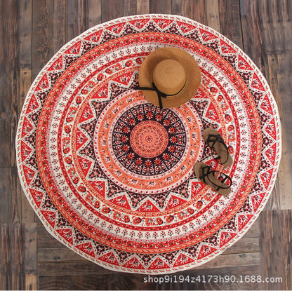 Elephant Totem Round Beach Towel