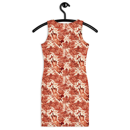 Siamese Cat Floral Bodycon Dress