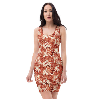 Siamese Cat Floral Bodycon Dress