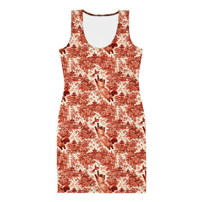 Siamese Cat Floral Bodycon Dress
