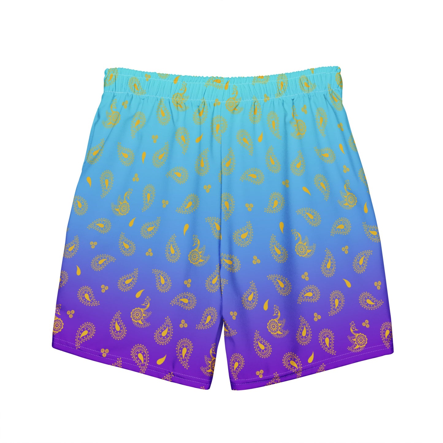 Peacock Henna Swim Trunks - Regal Design Meets All-Day Comfort