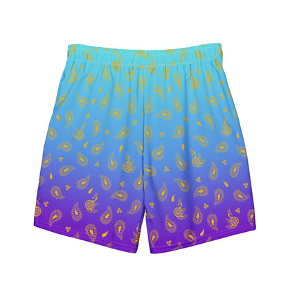 Peacock Henna Swim Trunks - Regal Design Meets All-Day Comfort