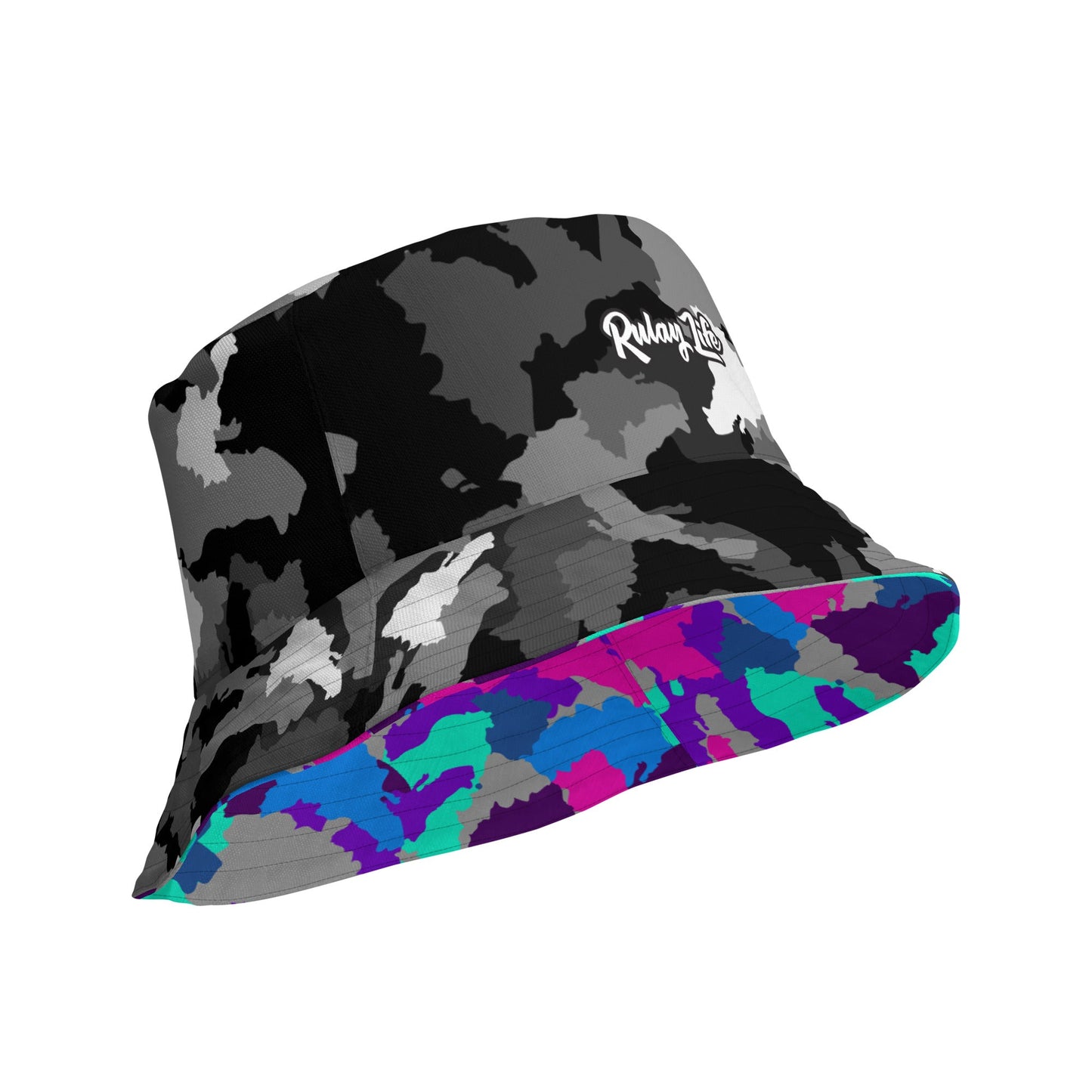 Dominican Camo Reversible bucket hat (Black/Amaranth)