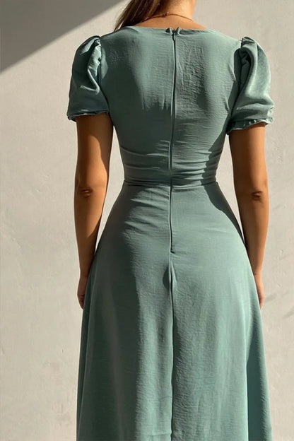 Sweetheart Neck Short Sleeve Dress