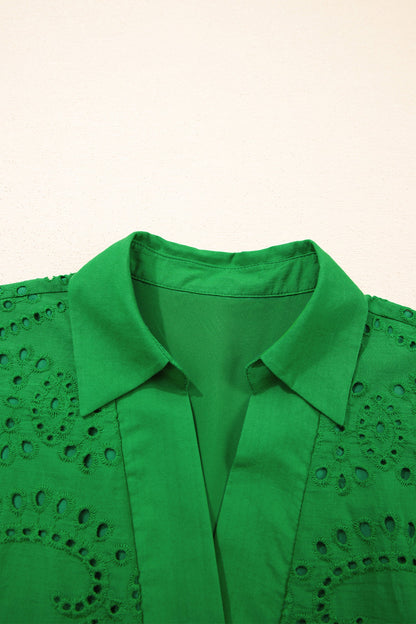 Celine Eyelet Embroidered T Shirt