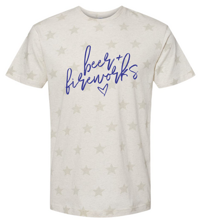 beer & fireworks stars graphic tee