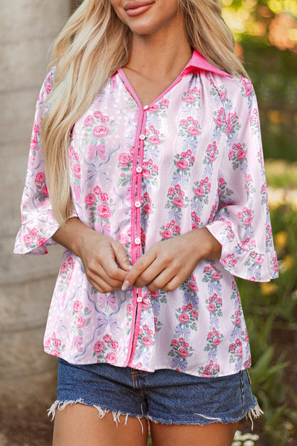 Araceli Ruffled Half Sleeve Shirt
