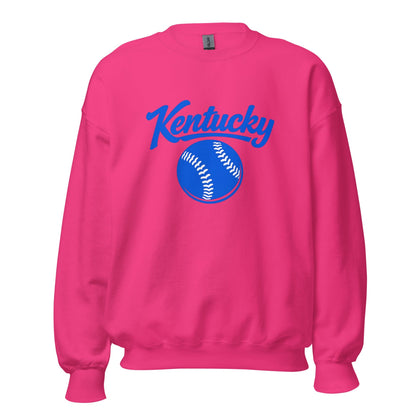 Blue Kentucky Script Softball Sweatshirt | Classic Crewneck