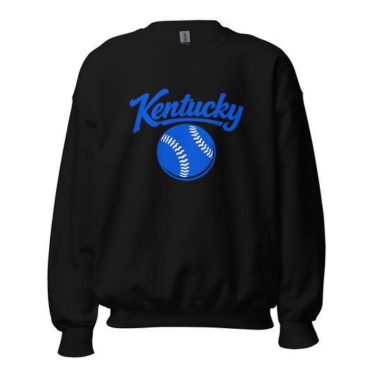 Blue Kentucky Script Softball Sweatshirt | Classic Crewneck