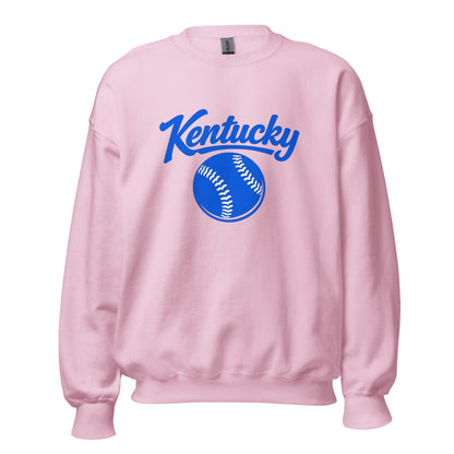 Blue Kentucky Script Softball Sweatshirt | Classic Crewneck