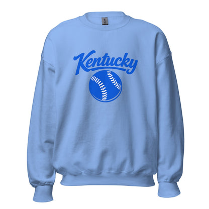 Blue Kentucky Script Softball Sweatshirt | Classic Crewneck