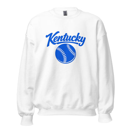 Blue Kentucky Script Softball Sweatshirt | Classic Crewneck