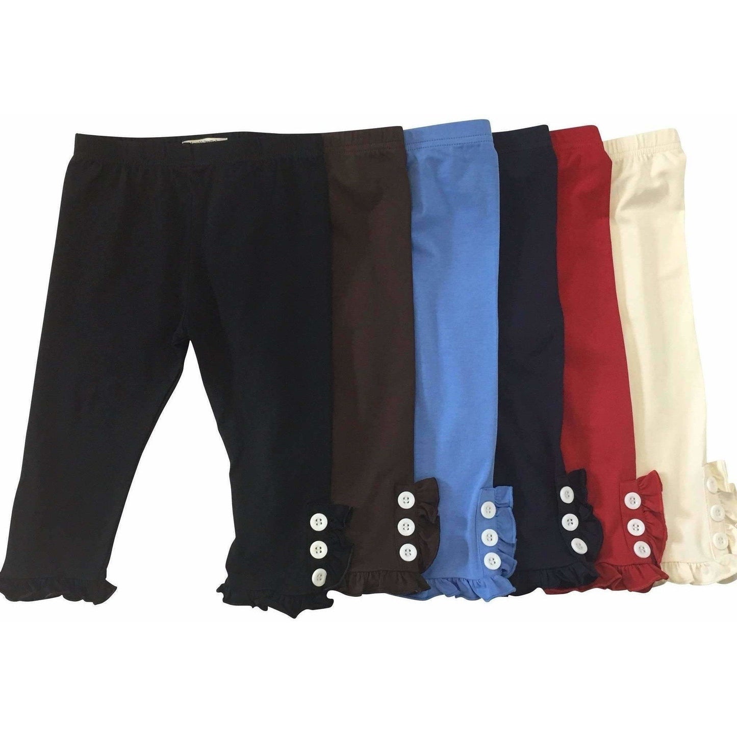 Maddie Button Ruffle Capri
