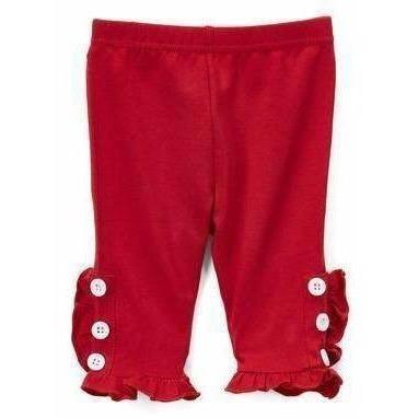 Maddie Button Ruffle Capri