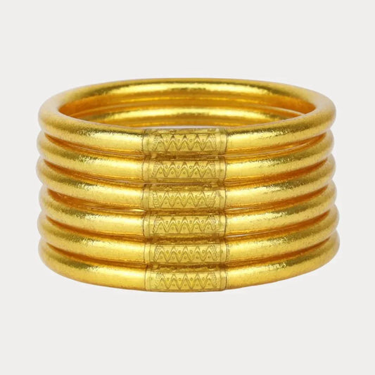 Budhagirl Gold All Weather Bangles® (Set of 6) - Serenity Prayer