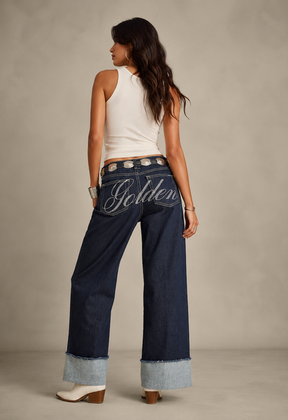 The Golden Girl Jean- Indigo Wash